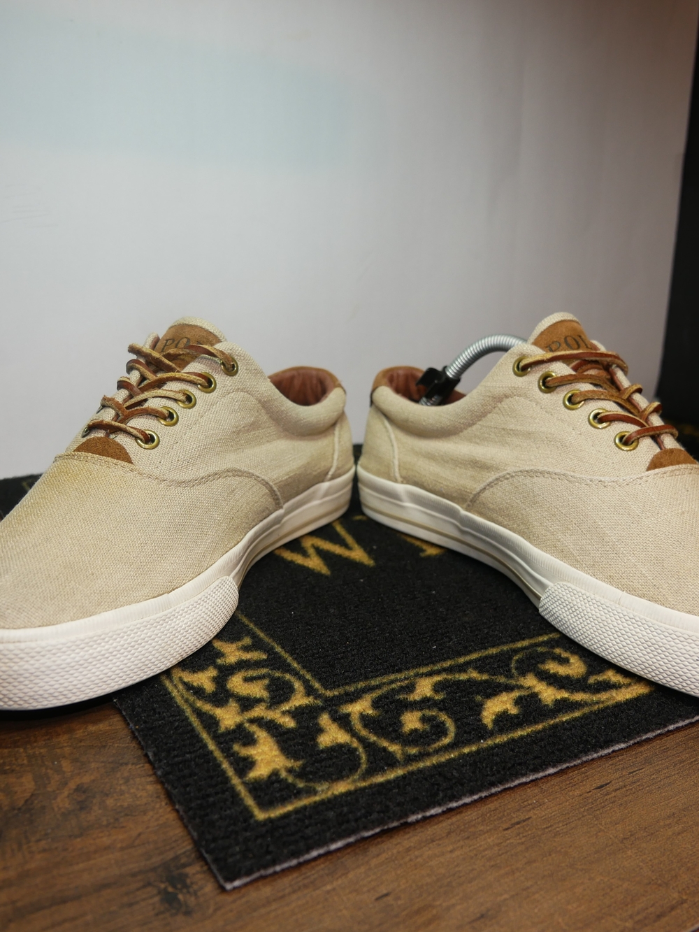 Polo Ralph Lauren Vaughn Men's Polo Canvas & Suede Low-Top Sneakers - Beige/Tan